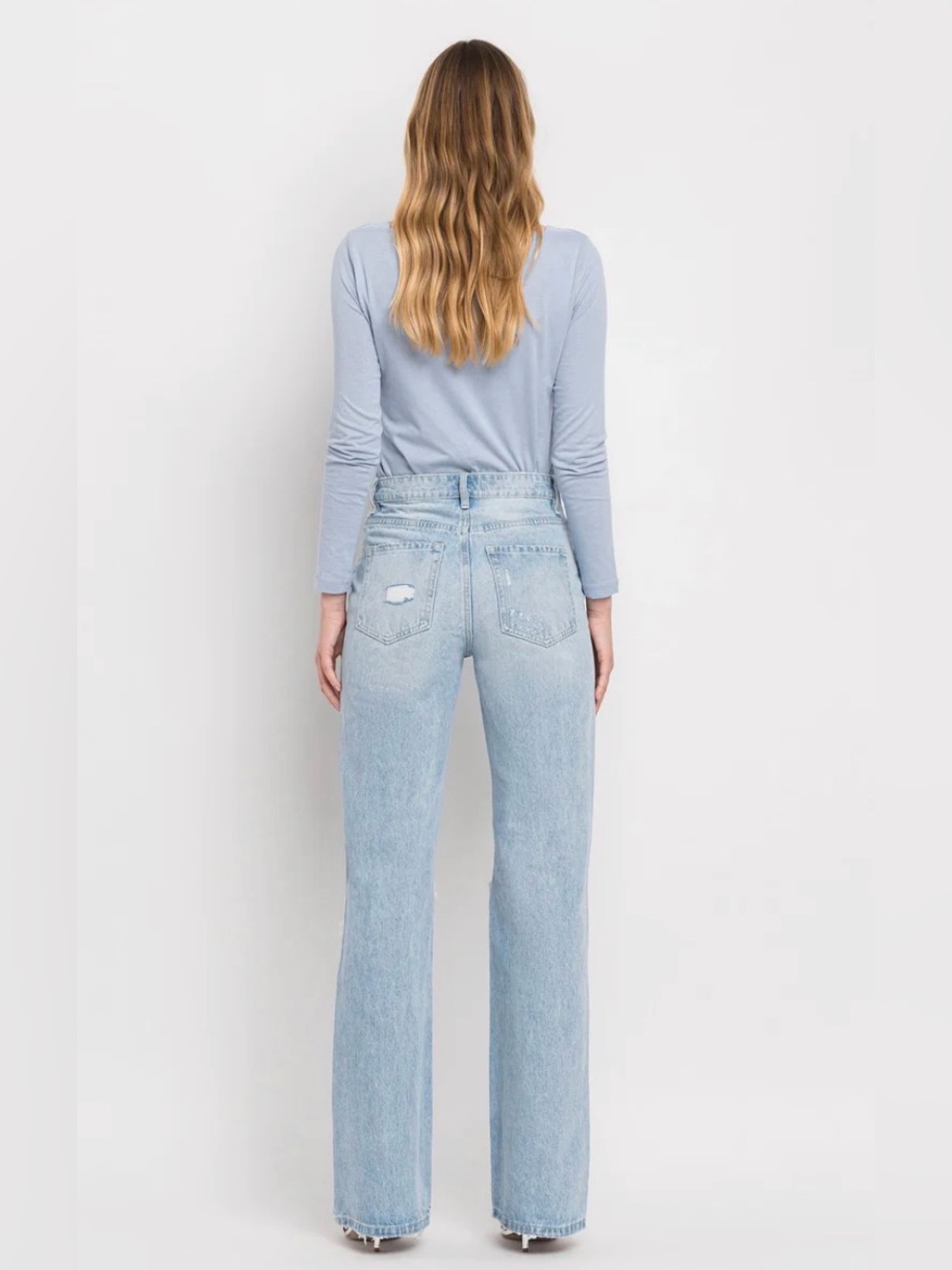 🆕 Vervet Leslie 90's Vintage Super High Rise Flare Jeans NWT S 26 - Picture 2 of 3
